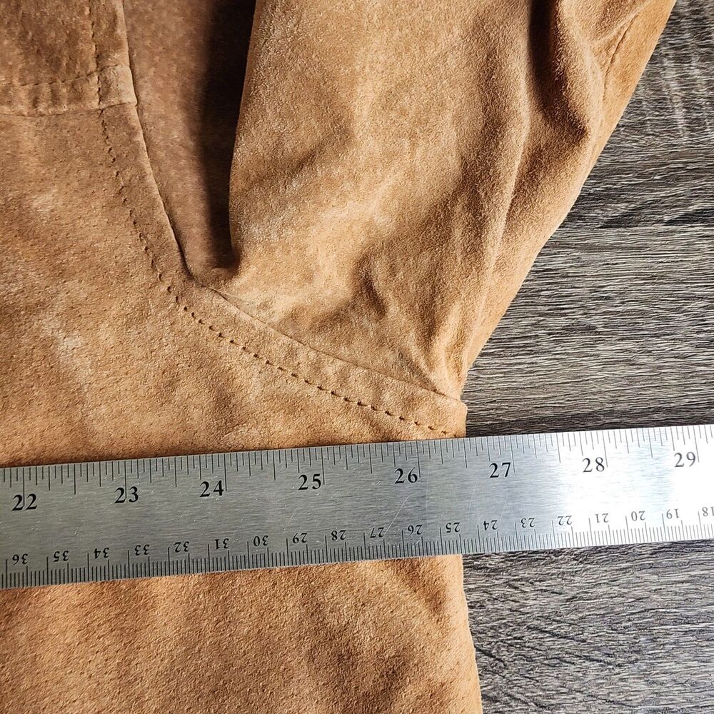 NWT Cezani Men's Genuine Suede Leather Jacket Camel Brown Zip Quilted Lined XL - Picture 15 of 16